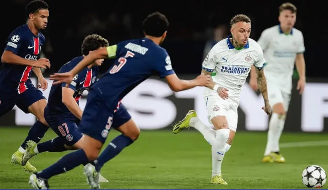 巴黎1-1埃因霍温 阿什拉夫远射世界波登贝莱中楣